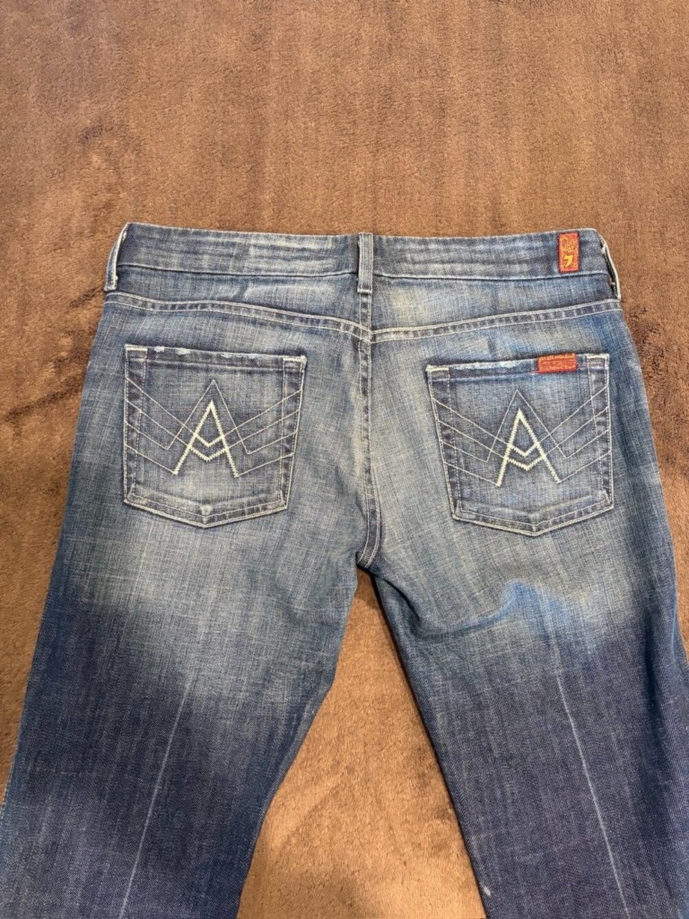 7 For All Mankind "A" Pocket Flare Bootcut Jeans Blue Wash Women's Size 30